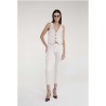 Pantalone SKINNY in velluto stretch dalla linea semiaderente chiusura frontale con zip invisibile e tasche alla francese piega s