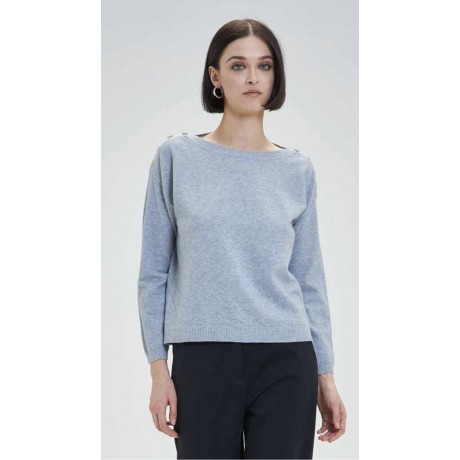 Maglione barchetta in misto lana ultra-morbida.Scollo a barca elegante e raffinato.Maniche lunghe con vestibilità rilassata.Dett