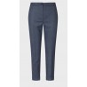 Pantalone newyork in poliviscosa gessato con tasche,allacciatura davanti e risvolto sul fondo