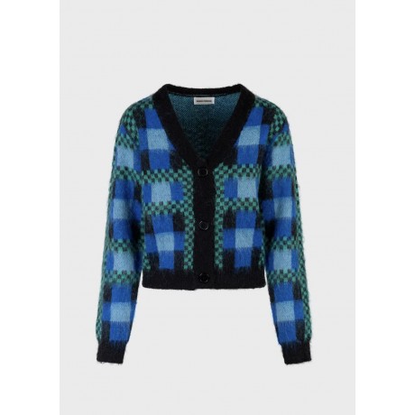 CARDIGAN CON SCOLLO V jacquard