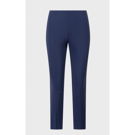 Pantalone basico in crepe comfort senza cinturino in vita e zip invisibile sul fianco