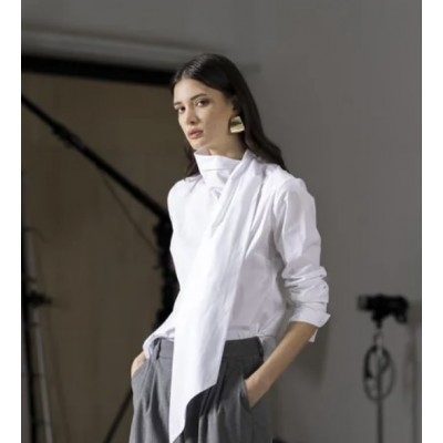 Camicia in cotone con sciarpa