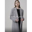 Cappotto lungo in panno misto lana collo a rever,chiusura frontale con fiocco tasche a pattacapo foderato fit  regolare