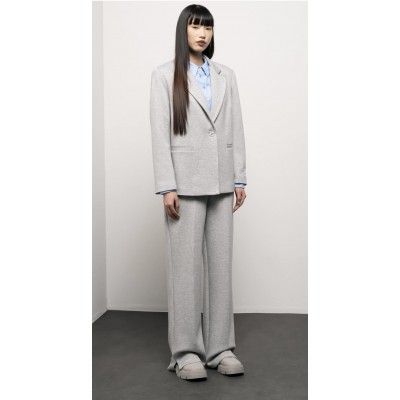 PANTALONI WIDE LEG IN FELPA GRIGIO