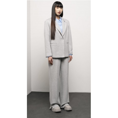 PANTALONI WIDE LEG IN FELPA GRIGIO