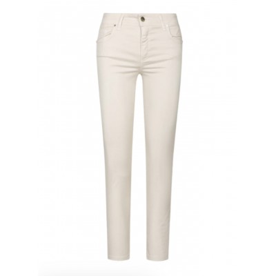 Marica pantaloni slim fit in cotone elasticizato stretch colore crema
