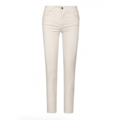 Marica pantaloni slim fit in cotone elasticizato stretch colore crema