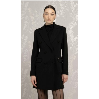 Blazer lungo doppiopetto in cady
