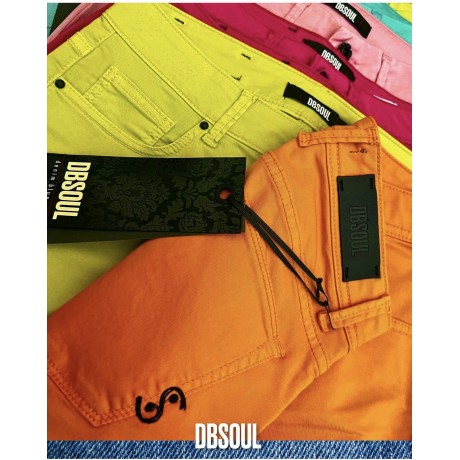 Pantalone DB SOUL.....passione e colore..pantalone cinque tasche con zip invisibile e bottone a chiodo in metallo a forma di fio