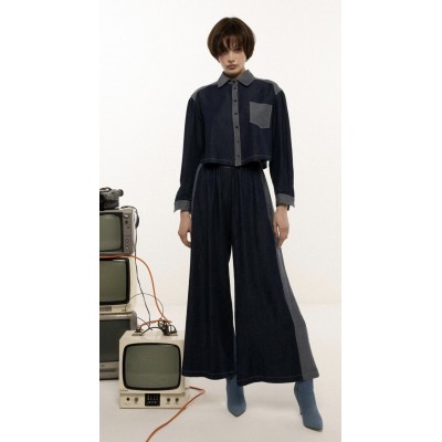 Pantalone in denim chambray