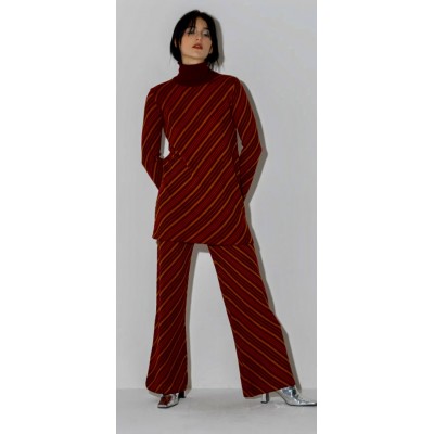 Pantalone in lana righe fantasia