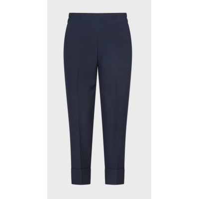 Pantalone URSULA basico con lunghezza alla caviglia e motivo di elastico nel punto milano.